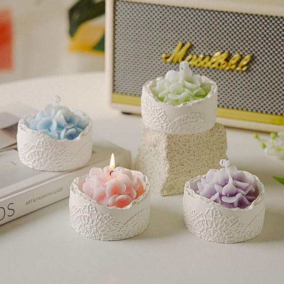 Hydrangea Cup Handmade Aromatherapy Candle | Atmospheric Decor Piece | Valentine's Day Gift | Fragrance Party Favor